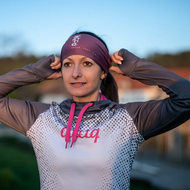 Sportovní čelenka Attiq Light na culík - Dusty Rose 2