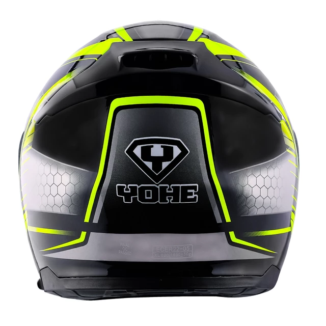 Motorcycle Helmet Yohe 950-16 - Black-Fluorescent Green