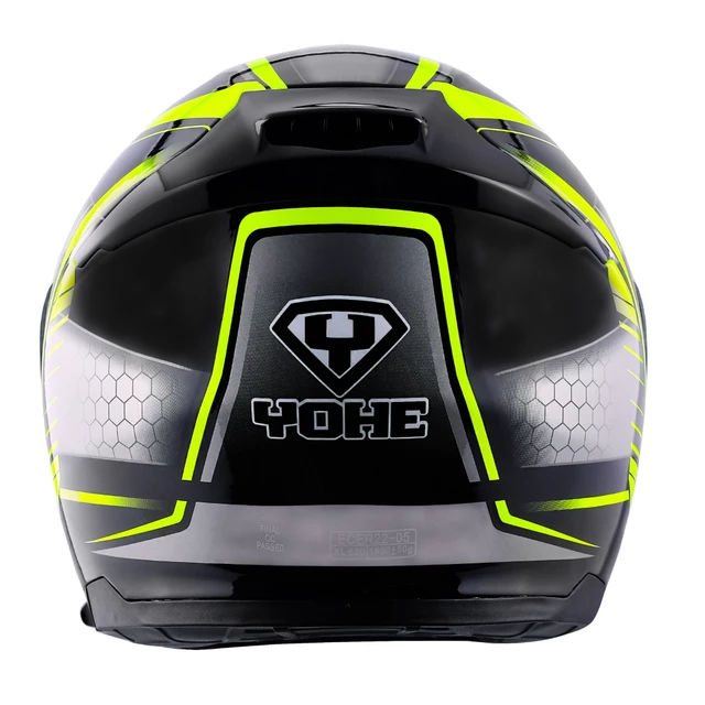 Výklopná moto helma Yohe 950-16 - Black-Fluo Green