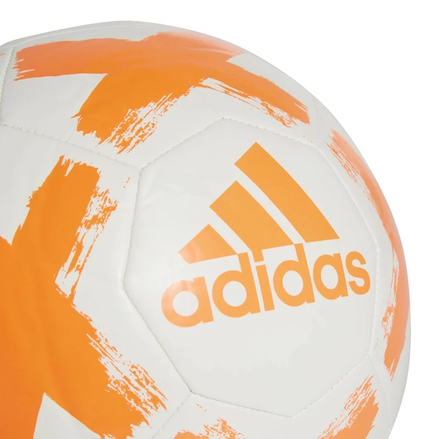 Fotbalový míč Adidas Starlancer FL7036 bílý, oranžové logo