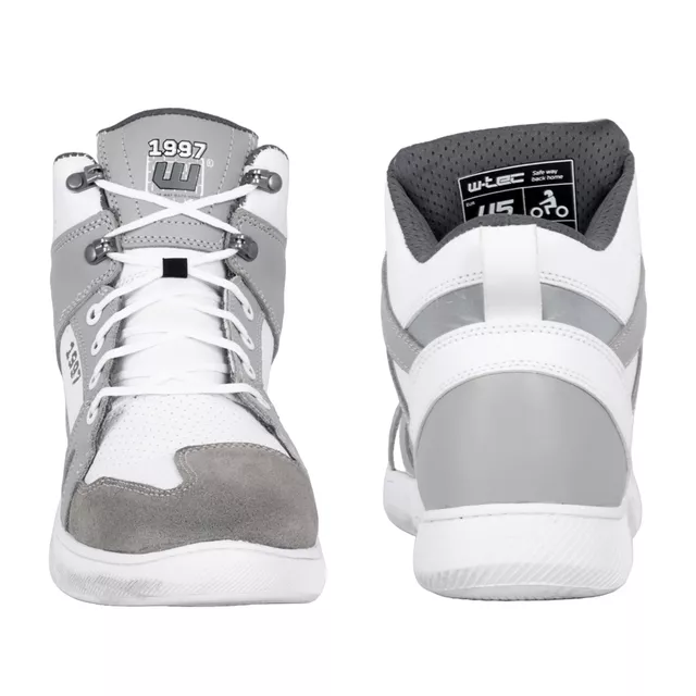 Moto boty W-TEC Arimes - bílo-šedá