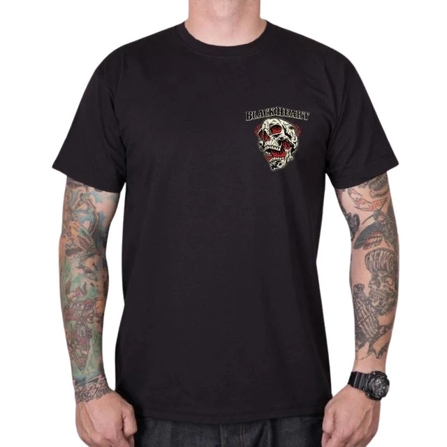 Koszulka męska na motocykl t-shirt BLACK HEART Flame Piston