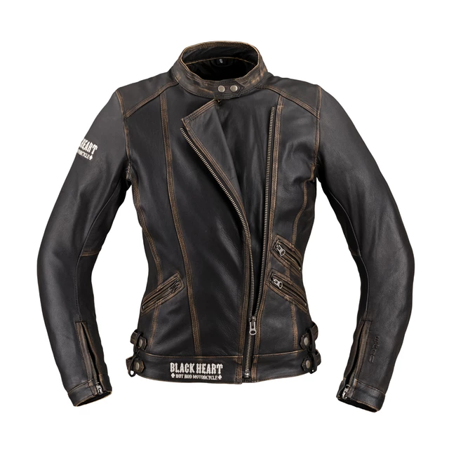 Dámska kožená moto bunda W-TEC Black Heart Lizza - vintage hnedá - vintage hnedá