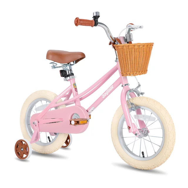 Dětské kolo Joystar Retro 14" s košíkem • 92-120 cm - růžová