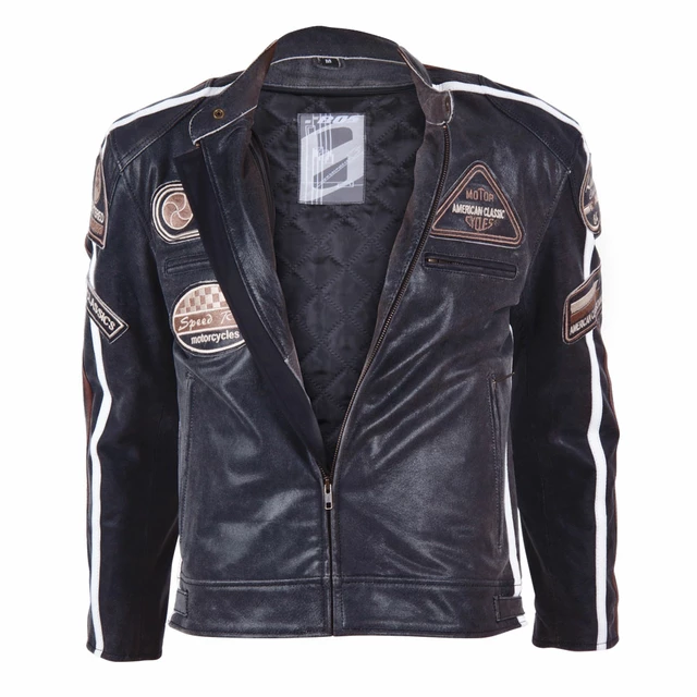 Leather Moto Jacket BOS 2058 Black - Black