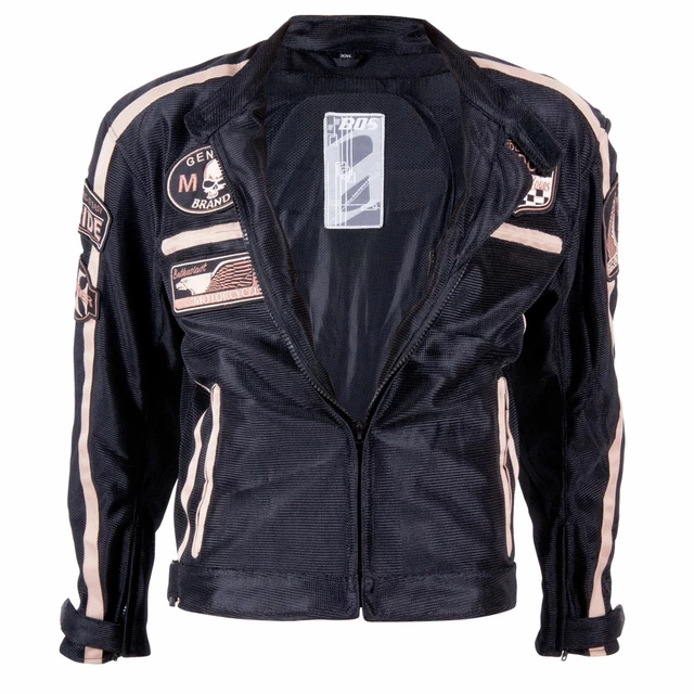 Sommer Motorradjacke BOS 6488 schwarz - schwarz