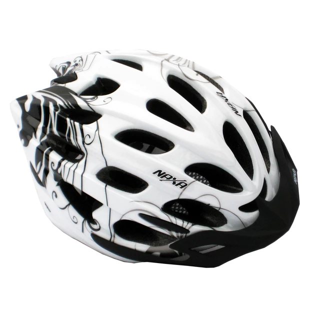 Bike helmet Naxa BX2 - White-Black - White with Graphics