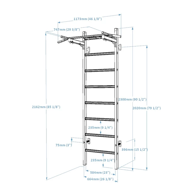 Rebriny s hrazdou BenchK 221W 230x67 cm