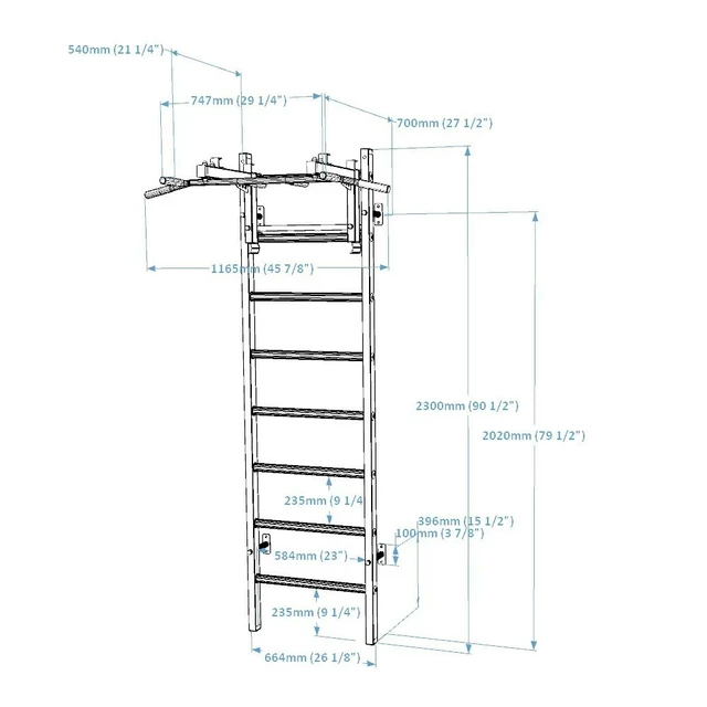 Rebriny s hrazdou BenchK 231W 230x67 cm