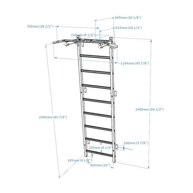 Rebriny s hrazdou BenchK 721W 240x67 cm