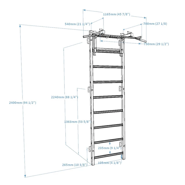 Rebriny s hrazdou BenchK 731W 240x67 cm