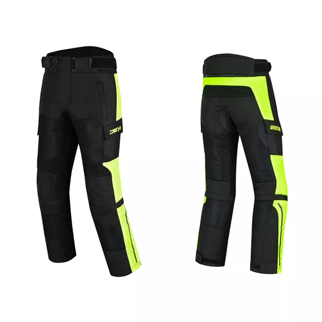 Dětské rostoucí moto kalhoty W-TEC Pinapoco - černá-fluo - černá-fluo