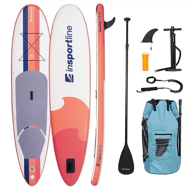 Paddleboard s příslušenstvím inSPORTline WaveTrip 11'6" G3 - korálová