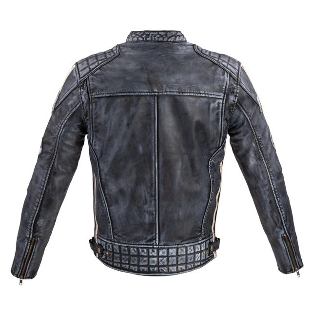 Men's Leather Motorcycle Jacket B-STAR Shibenick Blue