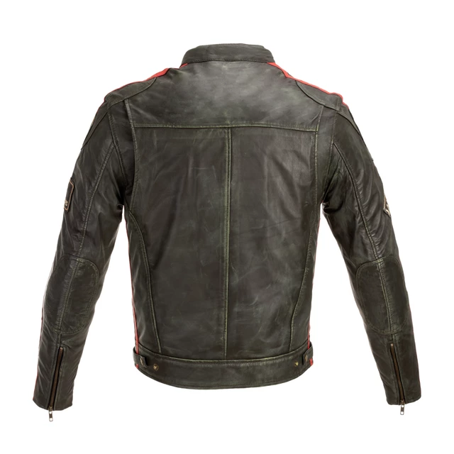 B-STAR Zagiatto Herren Leder-Motojacke - dunkles olivgrün