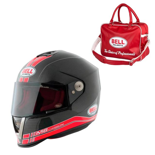 Moto přilba BELL M6 Carbon Race Red