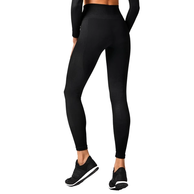 Női varrásmentes leggings Boco Wear Black Cropped