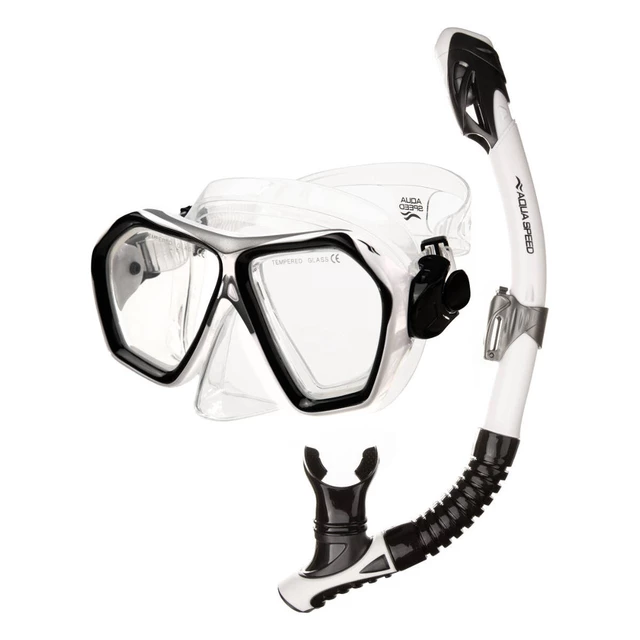 Sada na šnorchlování Aqua Speed Blaze+Borneo - White/Black - White/Black