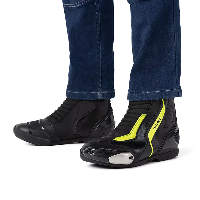 Moto boty W-TEC GlamCE - černá-fluo žlutá