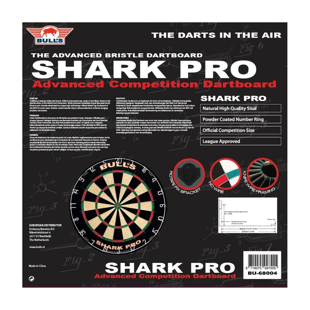 Sisalový terč na šipky Bull's Shark Pro