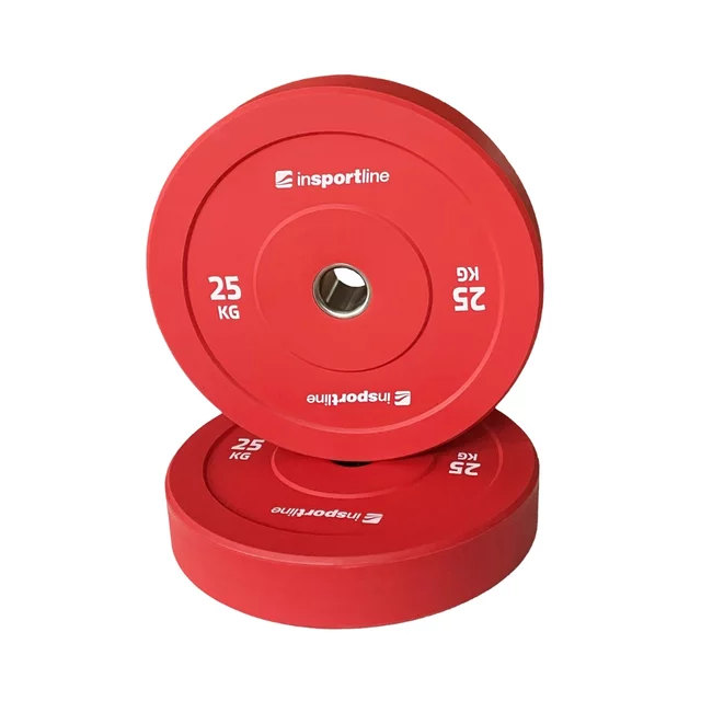 Gumový kotouč inSPORTline Bumper Plate Go 25 kg 50 mm