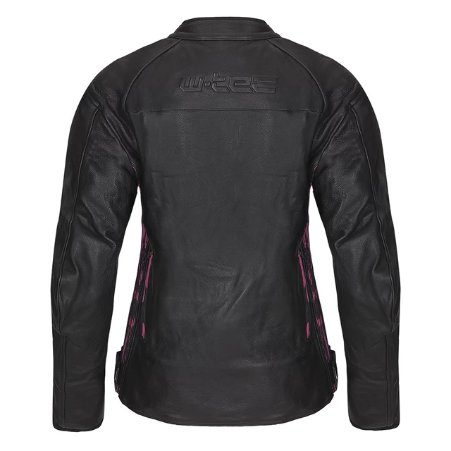 Women's Leather Motorcycle Jacket W-TEC Caronina - Black-Pink