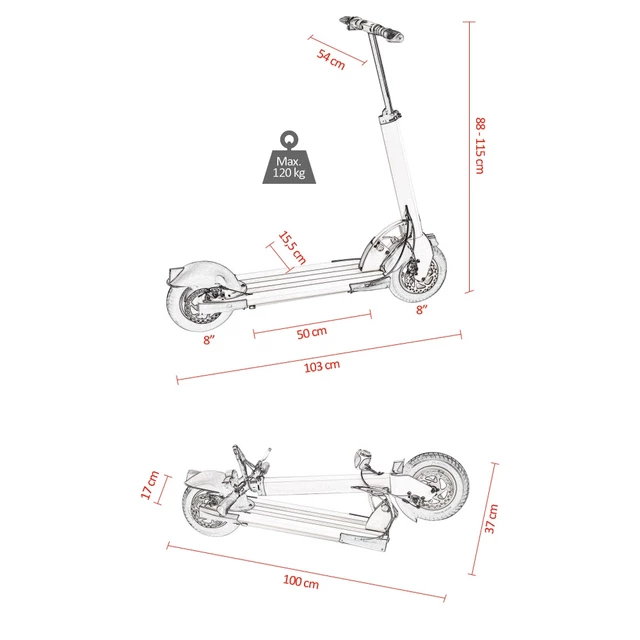 Elektromos roller City Boss R3 fekete