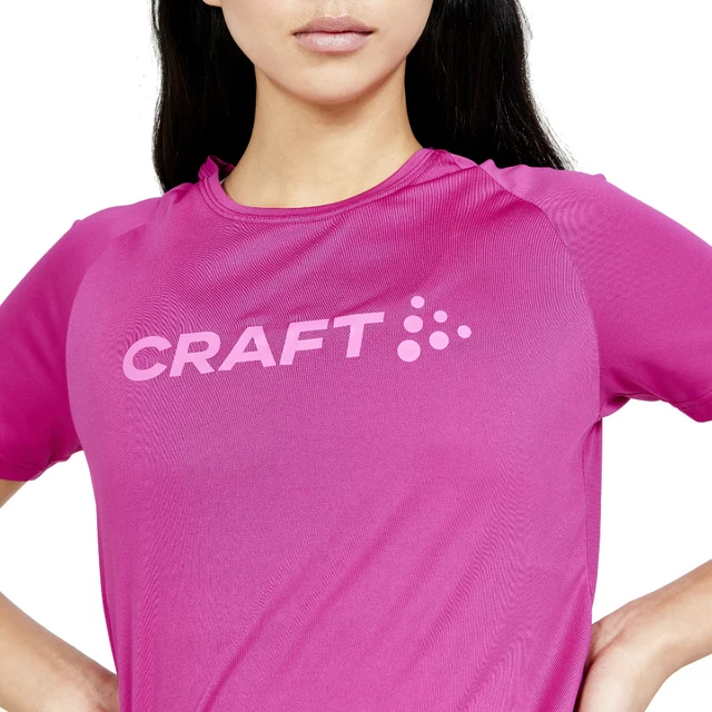 Dámské triko CRAFT W CORE Unify Logo - světle růžová