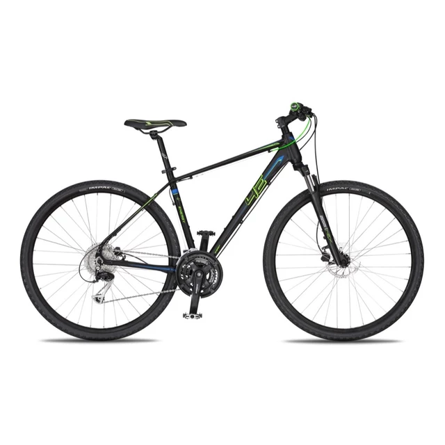 Pánsky crossový bicykel 4EVER Energy Disc 28'' - model 2019 - modro-fialová - čierno-zelená