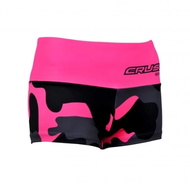 Ultra Short Leggings CRUSSIS Black-Pink - Camu Pink