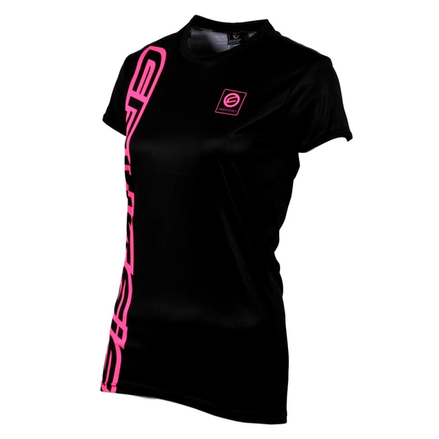 Women’s Short Sleeved T-Shirt CRUSSIS Black-Fluo Pink - Black-Pink