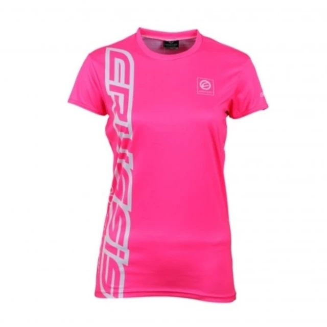 Dámské triko s krátkým rukávem CRUSSIS fluo růžové - fluo růžová, XS