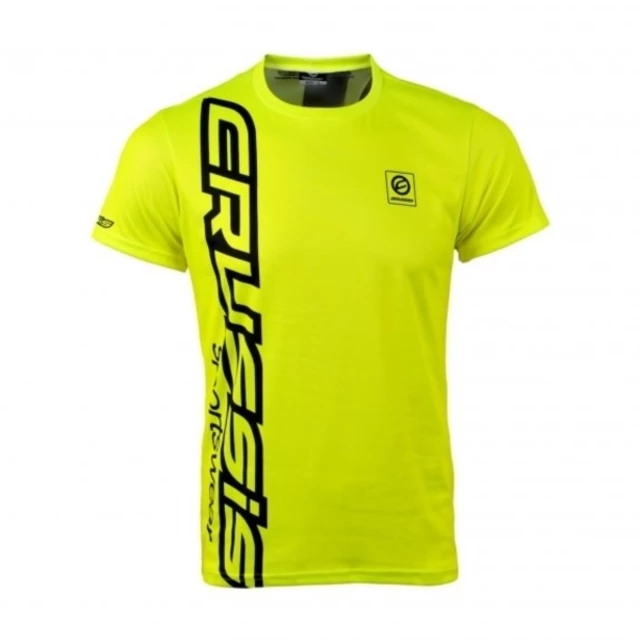 Pánske tričko s krátkym rukávom CRUSSIS fluo žlté - M - fluo žltá