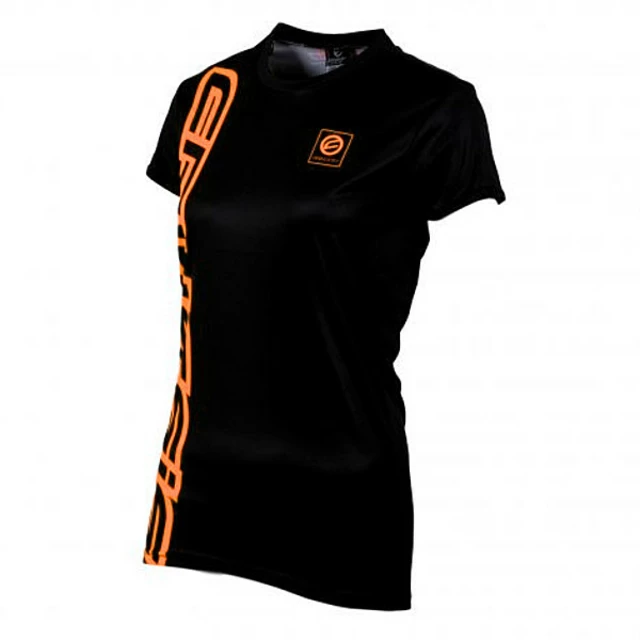 Dámské triko s krátkým rukávem CRUSSIS černo-oranžová - černo-oranžová