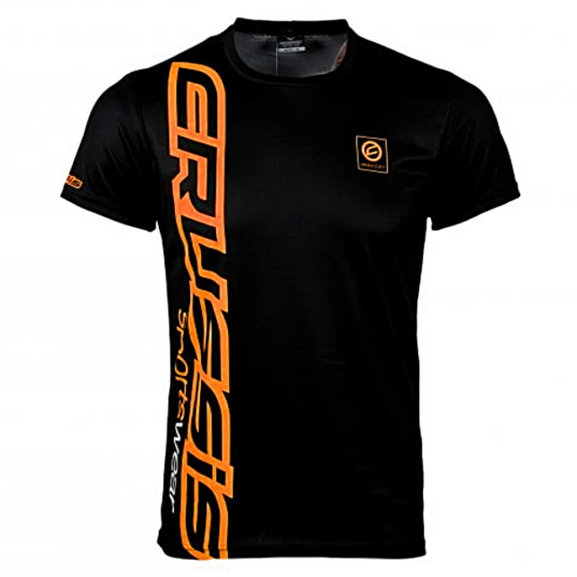 Men’s Short Sleeved T-Shirt CRUSSIS Black-Orange - Black-Orange - Black-Orange