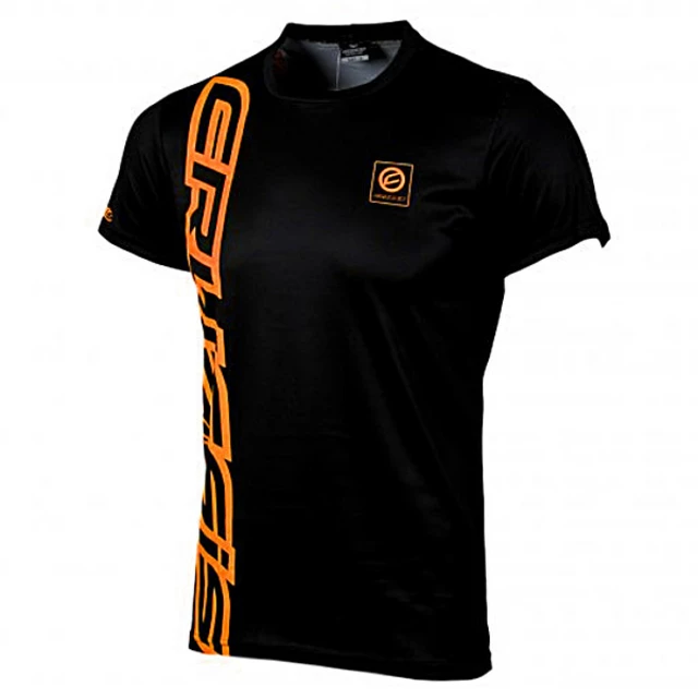 Pánske tričko s krátkym rukávom CRUSSIS čierno-oranžová - čierno-oranžová