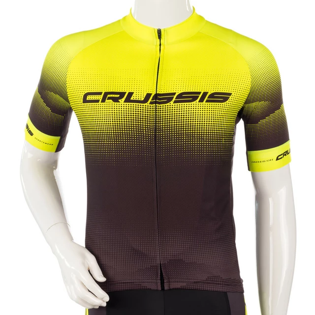 Short-Sleeved Cycling Jersey Crussis - Black-Fluo Yellow - Black-Fluo Yellow