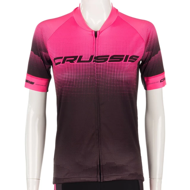 Crussis Damen Radtrikot mit kurzen Ärmeln - schwarz-rosa