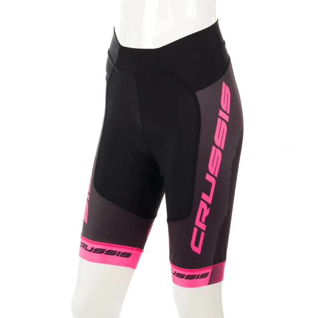 Dámske cyklistické šortky Crussis CSW-069 - čierno-ružová - čierno-ružová