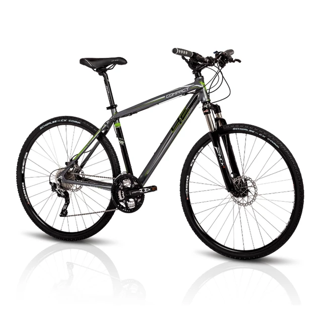 Crossový bicykel 4EVER Compact 2014 - kotúčové brzdy - šedo-zelená