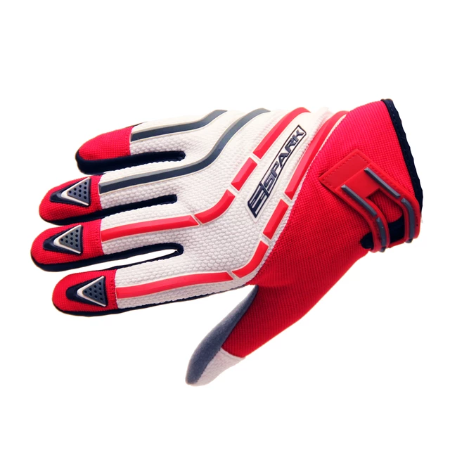 Motocross Gloves Spark Cross Textil - Grey - Red