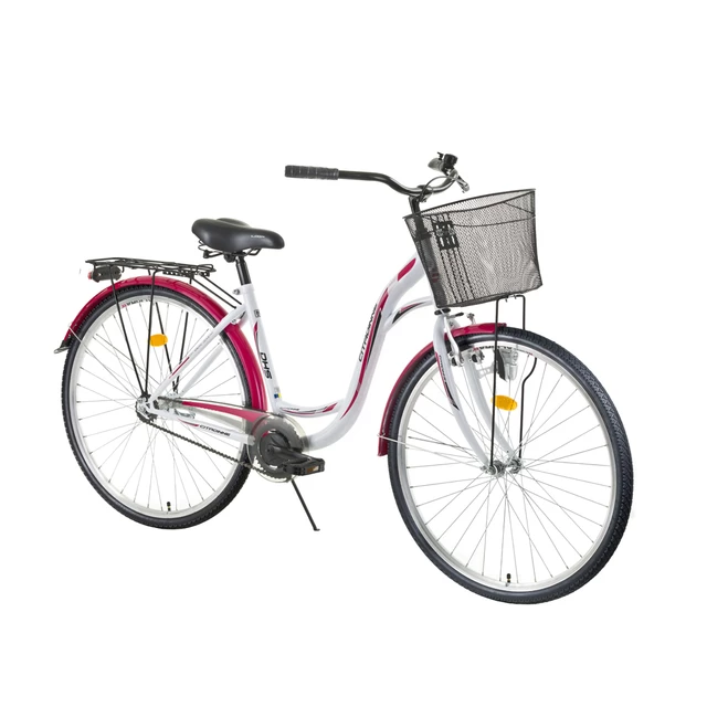 Női városi kerékpár DHS Citadinne 2832 28"- 2016 modell - barna - fehér-rózsaszín