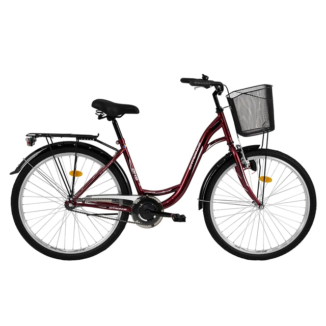 Urban Bike DHS Citadinne 2632 26” – 2016 - White-Black-Pink - Dark Red-Black-White