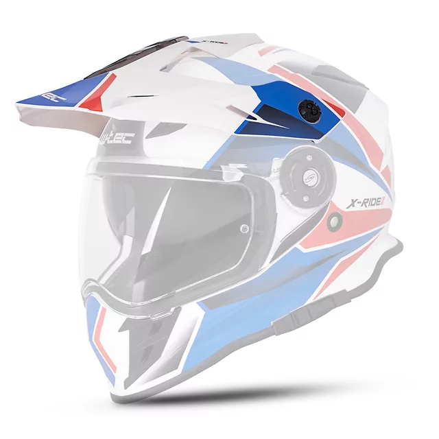 Náhradní kšilt k helmě W-TEC Valso - bílo-červeno-modrá - bílo-červeno-modrá