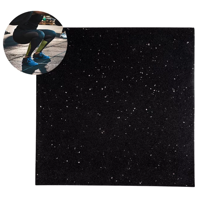 Heavy Duty Floor Mat inSPORTline Proteko II 50 x 50 x 1.5 cm - Black-Grey - Black-Grey