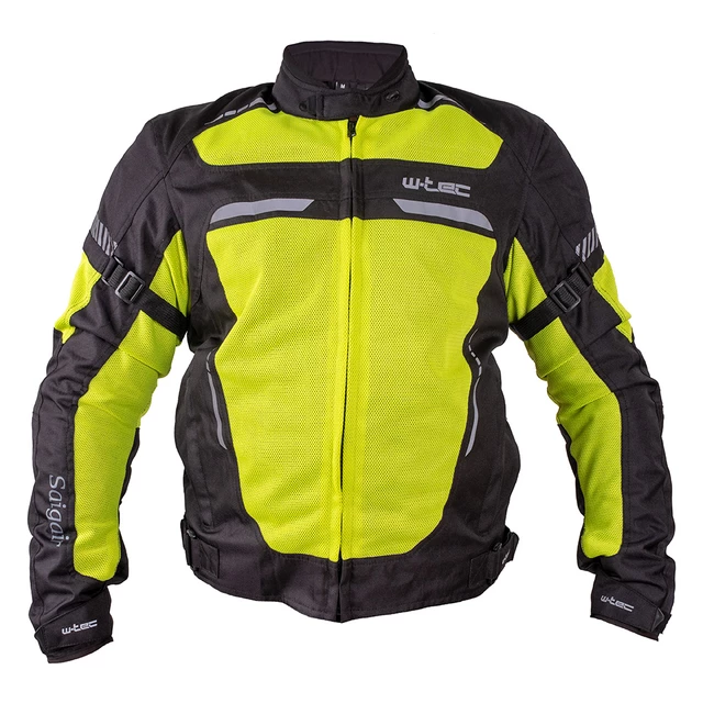 Men’s Summer Motorcycle Jacket W-TEC Saigair - Fluo Yellow-Gray, 4XL - Fluo Yellow-Black