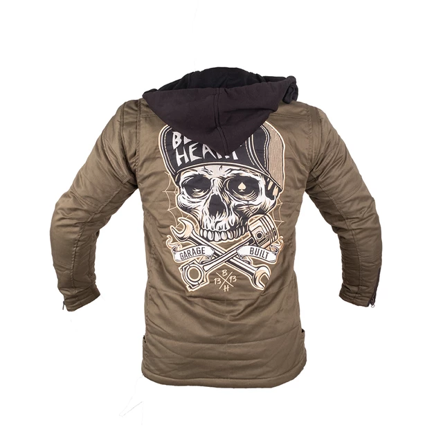 Férfi Aramid-szálas motoros kabát W-TEC Black Heart Hat Skull Jacket - Khaki, 5XL