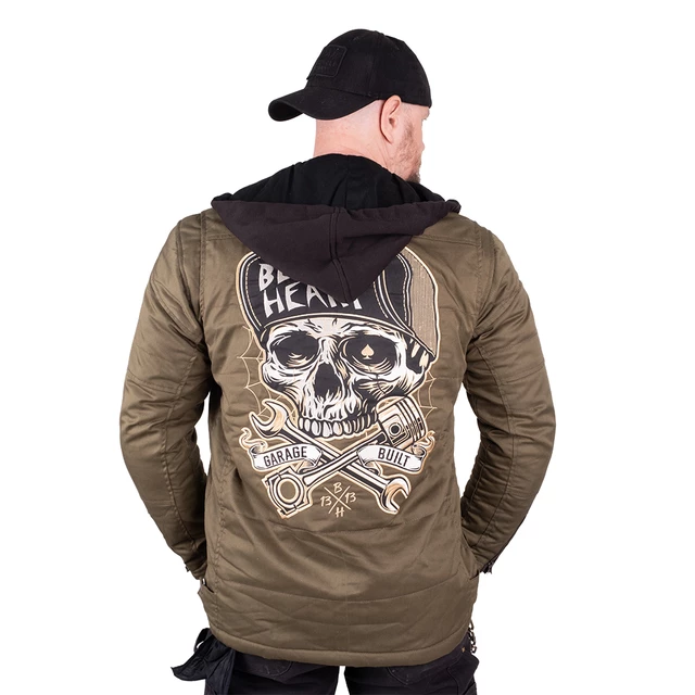 Férfi Aramid-szálas motoros kabát W-TEC Black Heart Hat Skull Jacket - Khaki, XXL