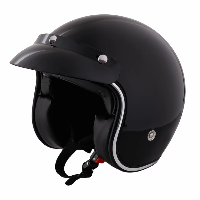 Kask motocyklowy otwarty chopper W-TEC CRUISER z osłoną przeciwsłoneczną - Czarny błyszczący