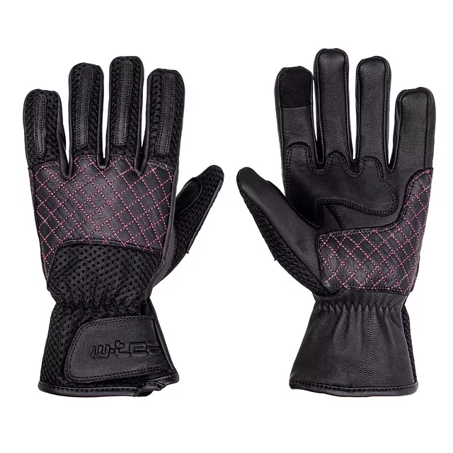 Dámské moto rukavice W-TEC Ladonna - černo-růžová